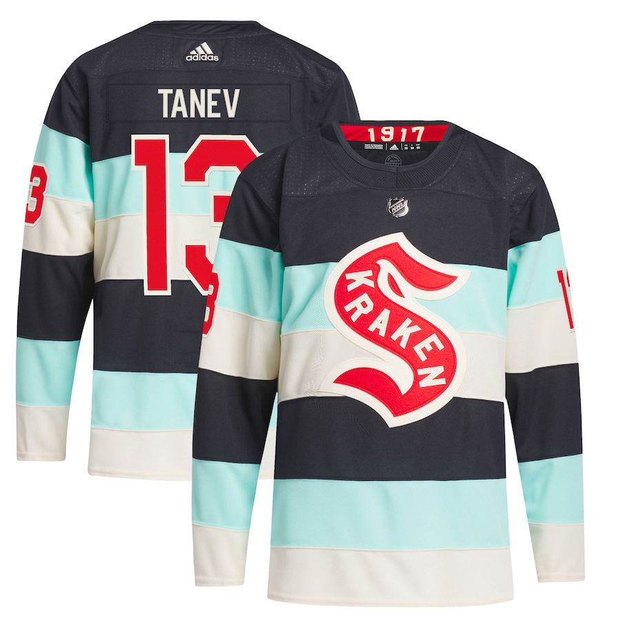 Men Seattle Kraken 13 Brandon Tanev adidas Deep Sea Blue 2024 NHL Winter Classic Primegreen Authentic Player Jersey